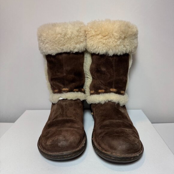 UGG Australia Sheepskin Leather Calf Chestnut Boots US Size 6 - Picture 4 of 9